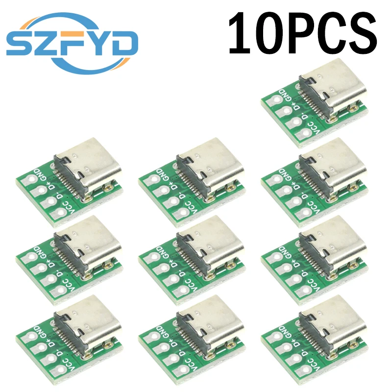 5-100 Uds conector USB 3,1 tipo C-adaptador de placa PCB de 16 pines, enchufe para transferencia de Cable de línea de datos - imagen 4