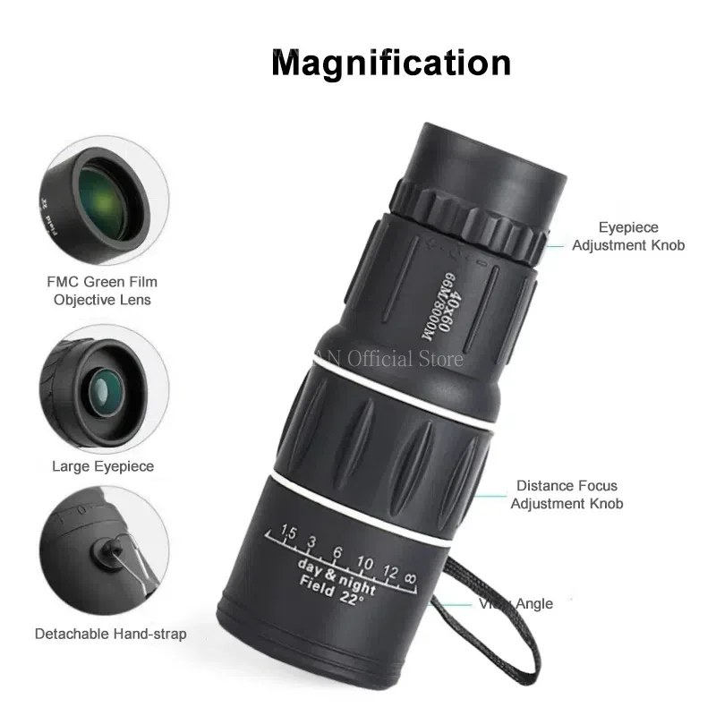 Monocular táctico HD largo alcance para caza y observación - imagen 4