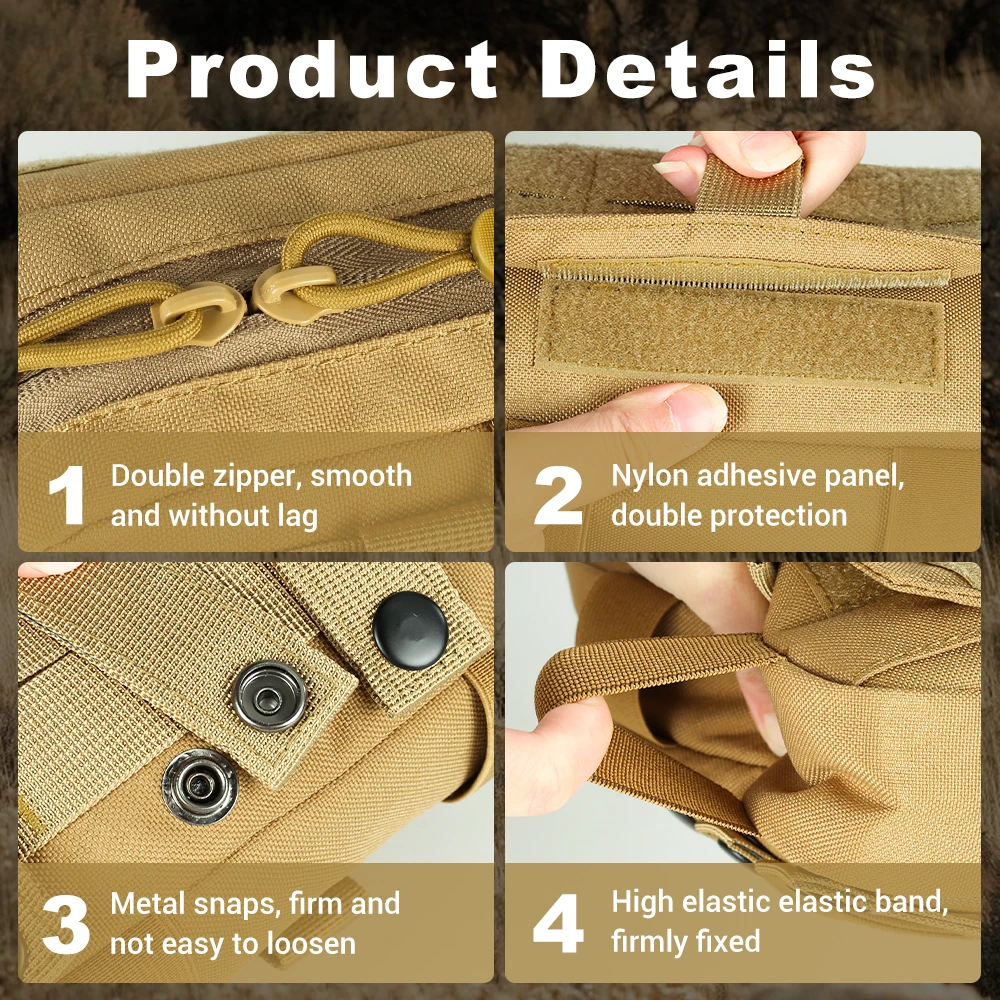 Bolsa Molle, bolsa organizadora táctica EDC, bolsa de administración de utilidad, bolsa de almacenamiento Modular Horizontal 1000D, riñonera de caza para exteriores - imagen 4