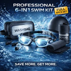JSJM Gafas de natación antivaho con funda impermeable y gorro