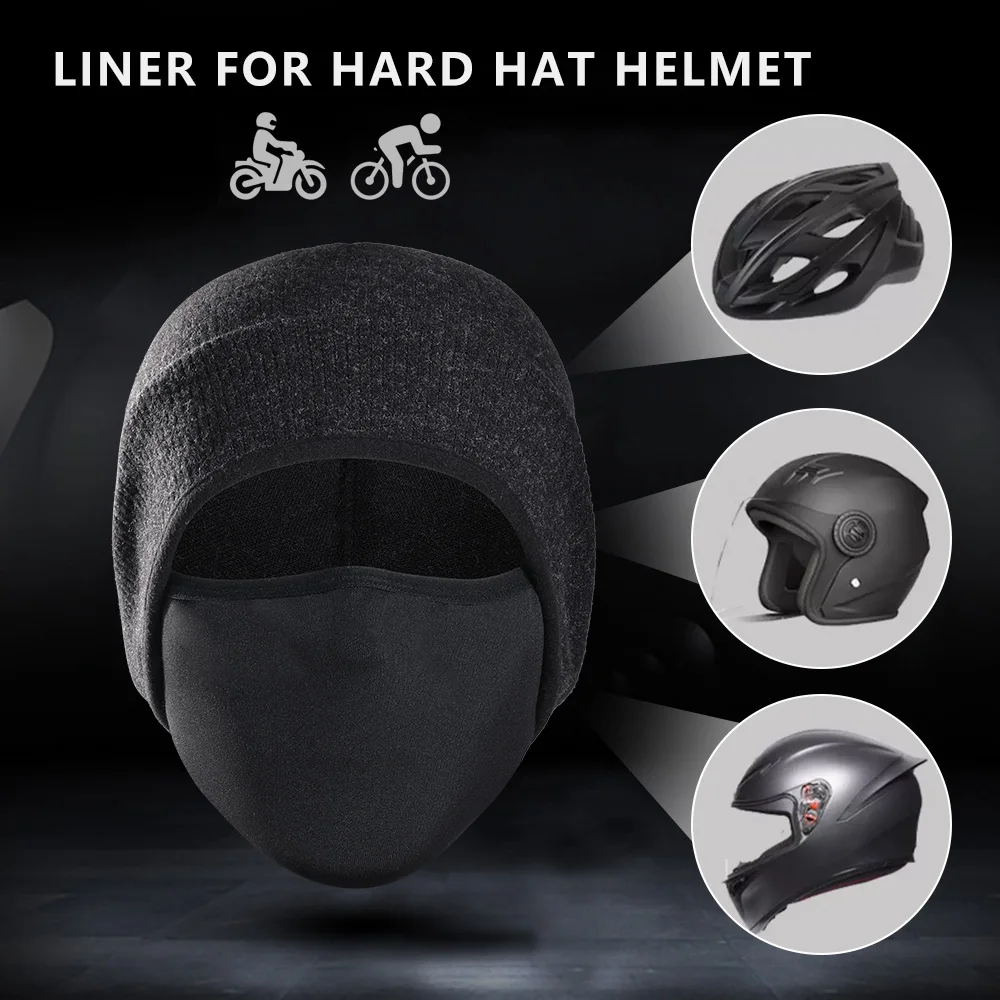 Sombrero de Invierno 2 en 1 para hombres y mujeres, calentador de orejas, máscara facial a prueba de viento, cubierta de Bandana, esquí, correr, ciclismo, casco deportivo, gorras Liner - imagen 3
