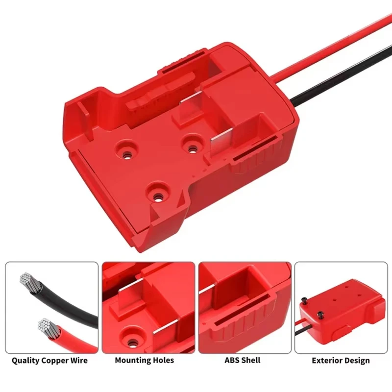 Adaptador de batería para Milwaukee, montaje de fuente de alimentación para batería de litio Milwaukee de 18V, conector de alimentación para juguetes robóticos de camiones RC - imagen 4