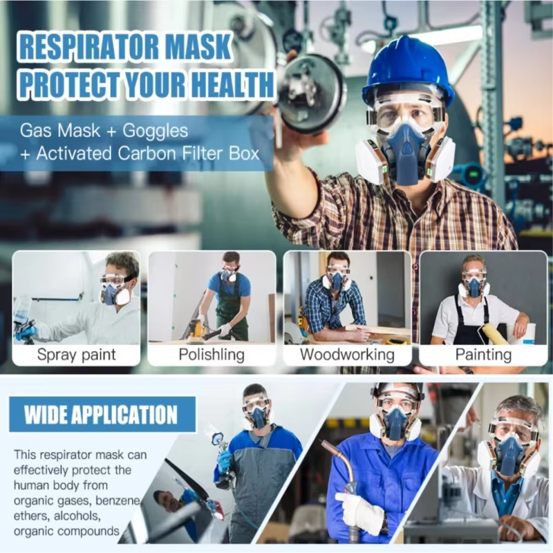 Máscara antipolvo táctica de media cara, protección respiratoria - imagen 4