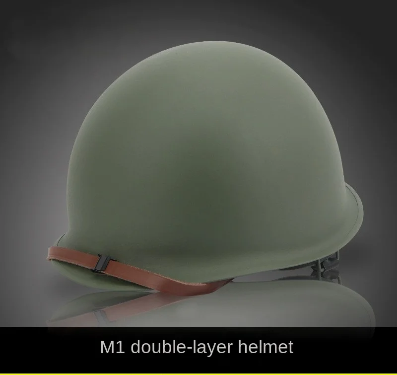 Casco clásico de acero antidisturbios de doble capa Ii M1 de la guerra mundial, casco táctico antidisturbios, antigolpes, antipicaduras y protección para la cabeza - imagen 3
