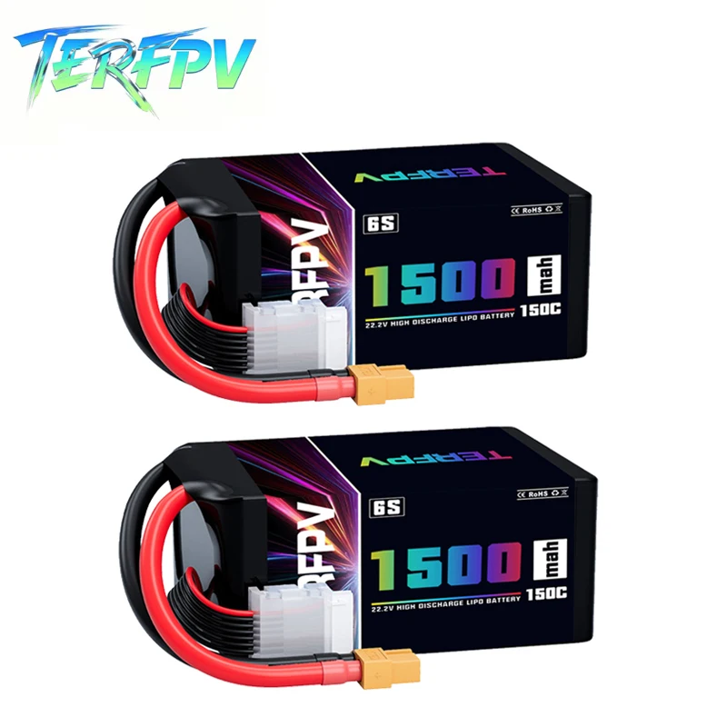 TERFPV 6S FPV Lipo batería 1500mAh 22,2 V 150C/300C con enchufe XT60 para Drone avión Quadcopter helicóptero FPV RC batería - imagen 2