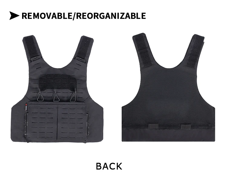 Chaleco portador de placa YAKEDA, chaleco táctico de liberación rápida, corte láser, PALS, entrenamiento de caza, MOLLE MC, camuflaje con inserto magnético - imagen 5