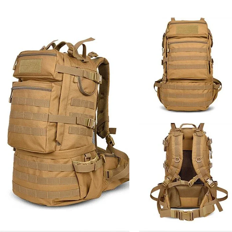 Mochila táctica de camuflaje para hombre, bolsa de 50l para acampar, senderismo, caza táctica - imagen 2