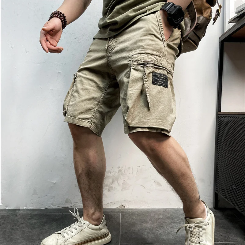 Pantalones cortos de verano para hombre, Shorts Cargo con múltiples bolsillos, ligeros, transpirables, de alta calidad, con cintura elástica, talla grande 29-38 - imagen 3