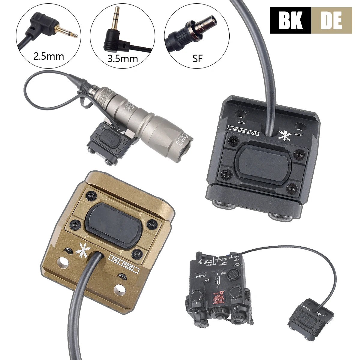 Surefire M600 M300 UNIDAD Modbutton Lite interruptor de presión 2,5mm 3,5mnm SF enchufe Airsoft potente Rifle DBAL A2 PEQ15 luz exploradora - imagen 2
