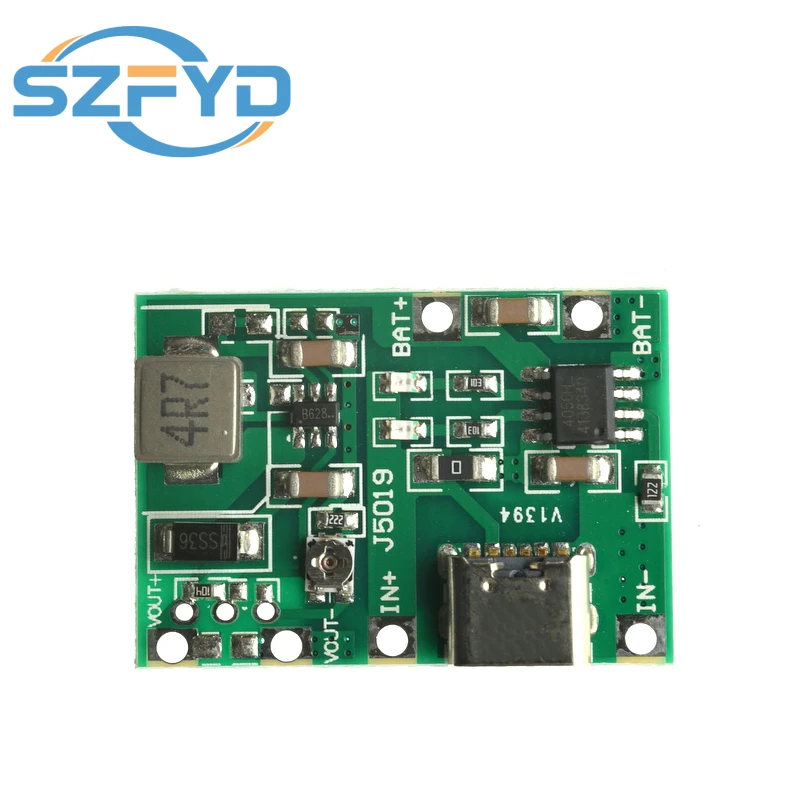 Módulo de refuerzo de DC-DC tipo C TP4056, placa de alimentación de descarga de cargador, DC4.3-27V, módulo de refuerzo de carga, piezas de Kit DIY, 1-10 Uds. - imagen 2