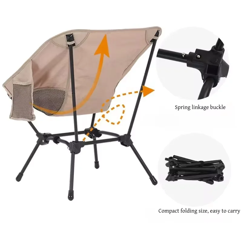 Nueva silla plegable portátil desmontable con forma de luna, sillas para acampar al aire libre, silla para pescar en la playa, ultraligera, para viajes, senderismo, asiento para Picnic, herramientas - imagen 2