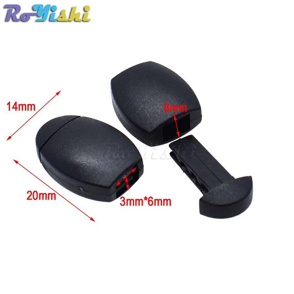 10 unids/pack de plástico con Clip de cremallera, hebilla, tiradores de cremallera, extremos de cuerda, bloqueo negro para Paracord/ropa/mochila - imagen 2