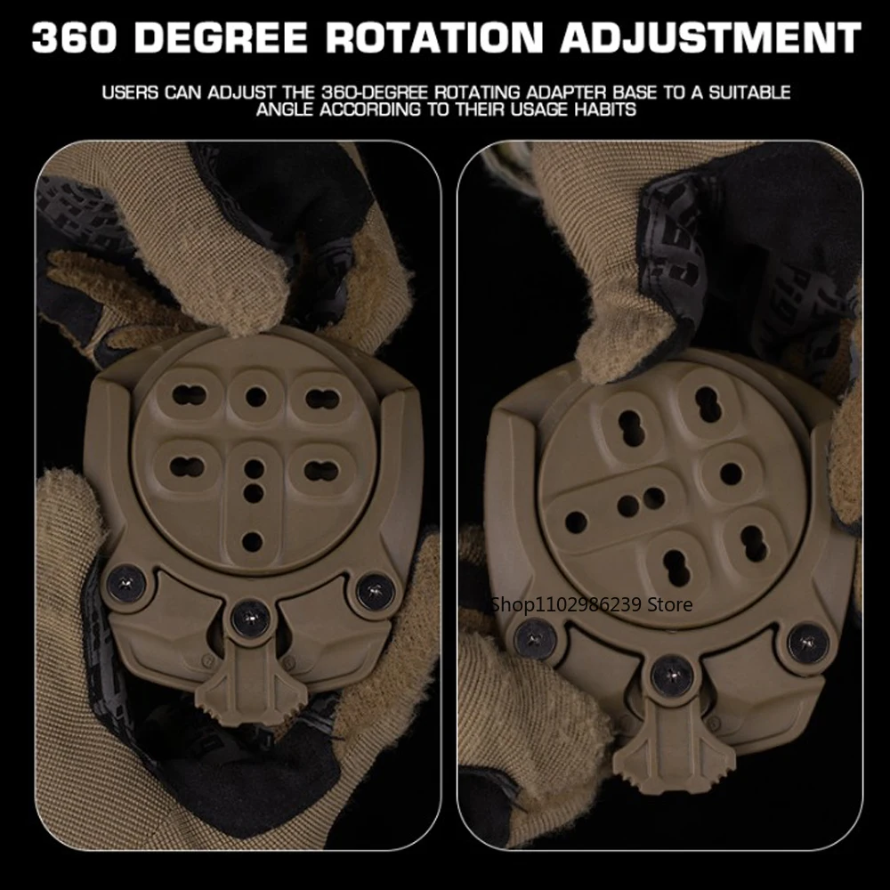 Adaptador de funda de montaje RTI DUTY, Base de 360 grados, código G, adaptador de pierna de caída de liberación rápida para caza, funda Airsoft, plataforma QLS - imagen 4