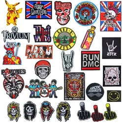 Insignias de ropa de banda Rock Diy, parches para planchar, apliques bordados de música, rayas Punk para ropa, chaqueta, decoración de pantalones vaqueros