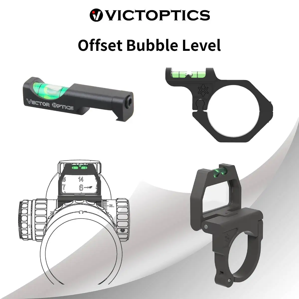 Victoptics 30/34mm Nivel de Burbuja Herramienta de Nivel de Precisión Medición Horizontal Vertical Balance para Visores de Rifle 30/34 mm