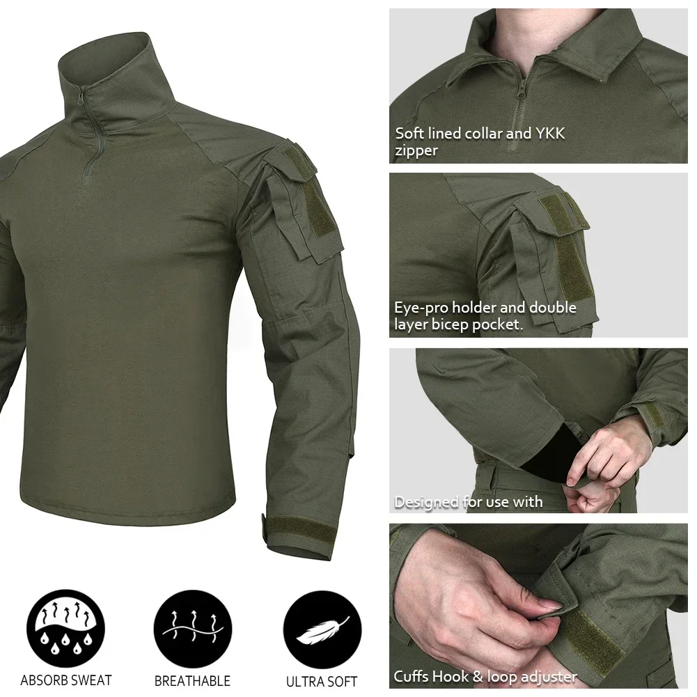 Uniforme táctico G3, ropa de caza, camisa de combate, pantalones Cargo, Kit Gen3, ropa para hombre, conjuntos de entrenamiento ajustables elásticos superiores Multicam - imagen 2