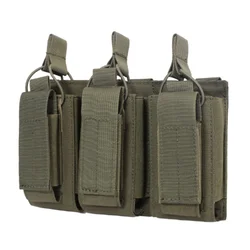 Bolsa triple portacargadores MOLLE con clip para chaleco de caza