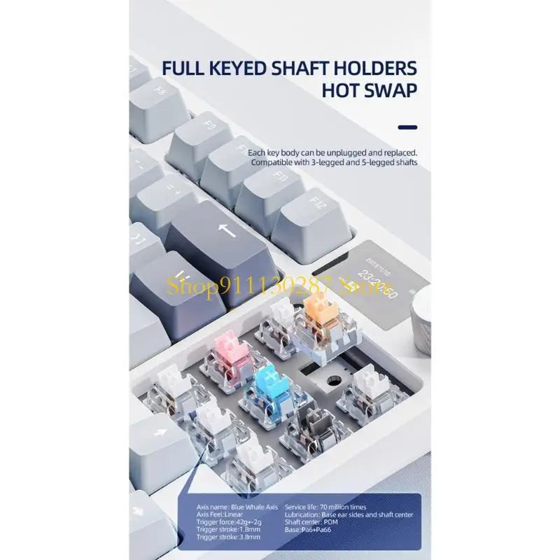 Estructura junta J1HC K86, Teclado mecánico personalizado con retroiluminación RGB, teclado inalámbrico 3 modos, teclas en - imagen 3