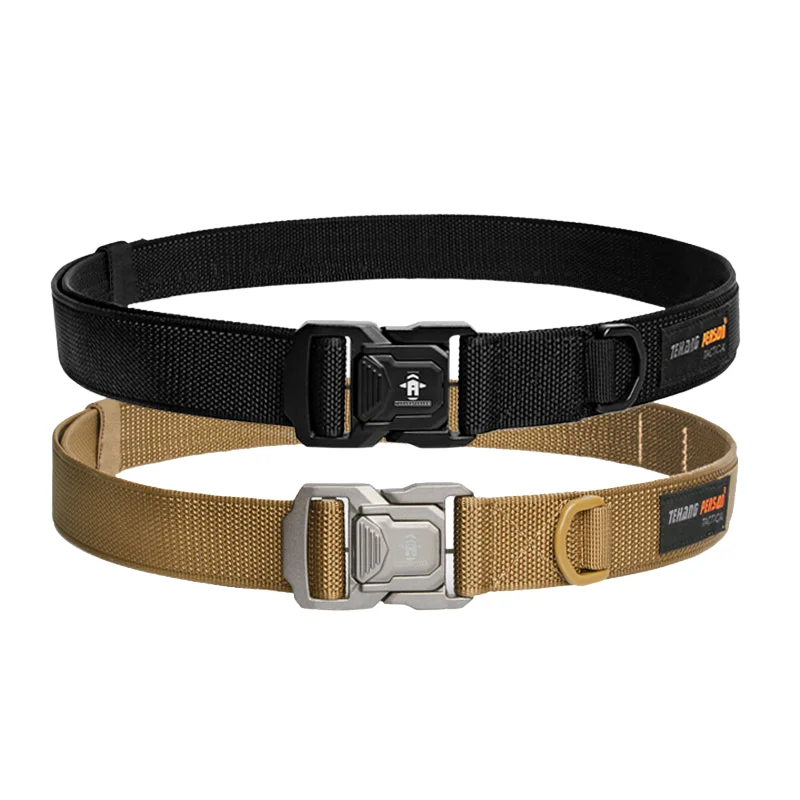 Cinturón táctico de caza para hombre, deporte al aire libre, nailon, ocio, cinturón palmeado grueso, ligero - imagen 5