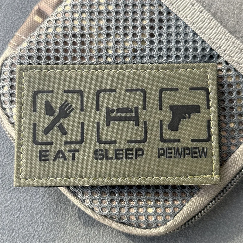 Parche táctico EAT SLEEP PEWPEW, insignia con estampado de moral militar, gancho y bucle, mochila, ropa, accesorios decorativos, pegatina, brazalete - imagen 5
