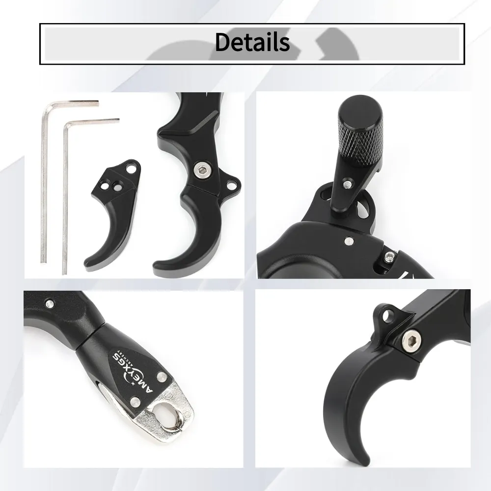 Disparador arco compuesto gatillo pulgar negro rojo azul - imagen 3