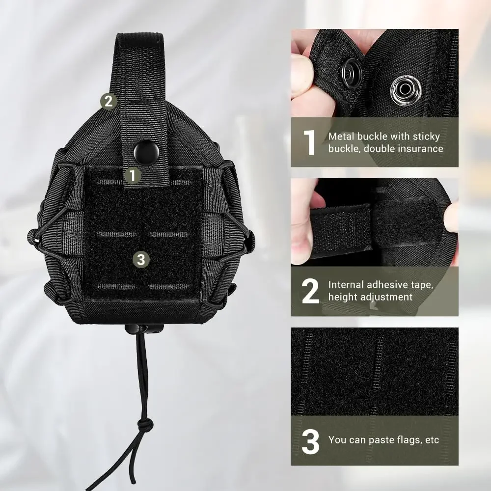 Soporte para esposas tácticas individual/doble, bolsa Molle con tapa abierta, funda Universal para esposas, funda para grilletes, riñonera para cinturón de servicio - imagen 4