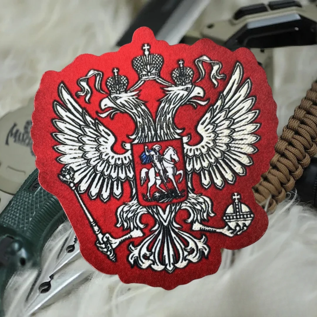 ZEDO con el escudo de armas de Rusia Chevron Morale parche táctico impreso parches de gancho y bucle ropa mochila pegatina - imagen 5
