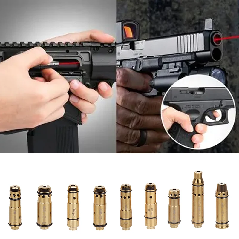 Entrenamiento de mira láser táctico verde rojo para 9mm 22LR.177 Bullet Boresighter calibre 12GA 20GA.223.308 5,45x39 9x19mm - imagen 3