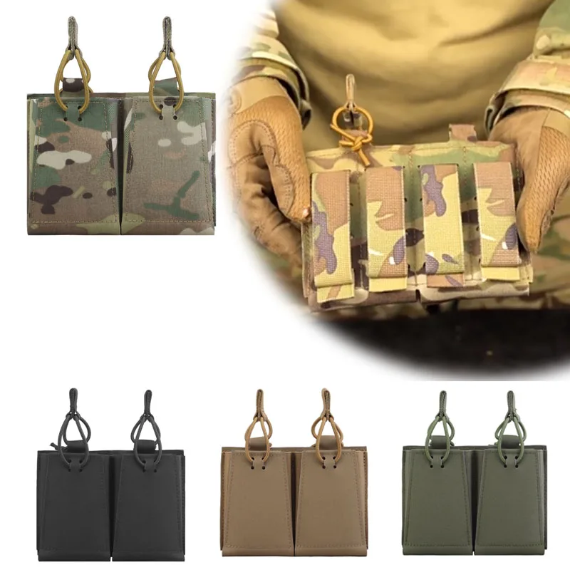 Estuche portacargadores MOLLE para revistas 5,56 dúplex con elástico