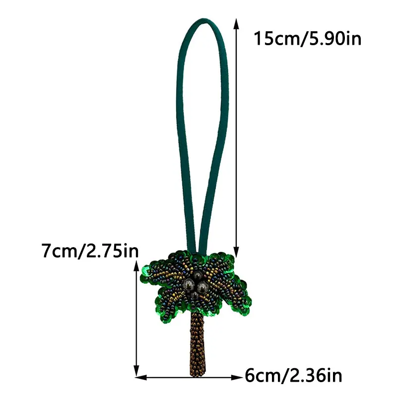 Parche con cuentas de árbol de coco, cuentas, bolsa de palmera, colgante, diamantes de imitación, colgante hecho a mano, joyería de Festival bohemio con cuerda - imagen 5