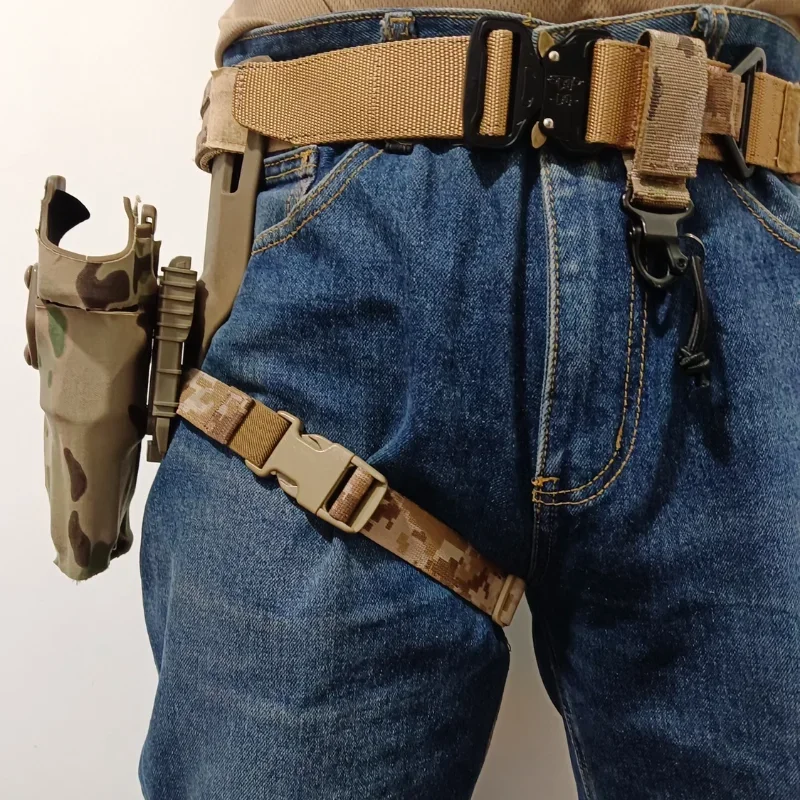 Conjunto de correa de pierna especial, estilo GBRS, táctico, de tracción rápida, correa de camuflaje - imagen 3