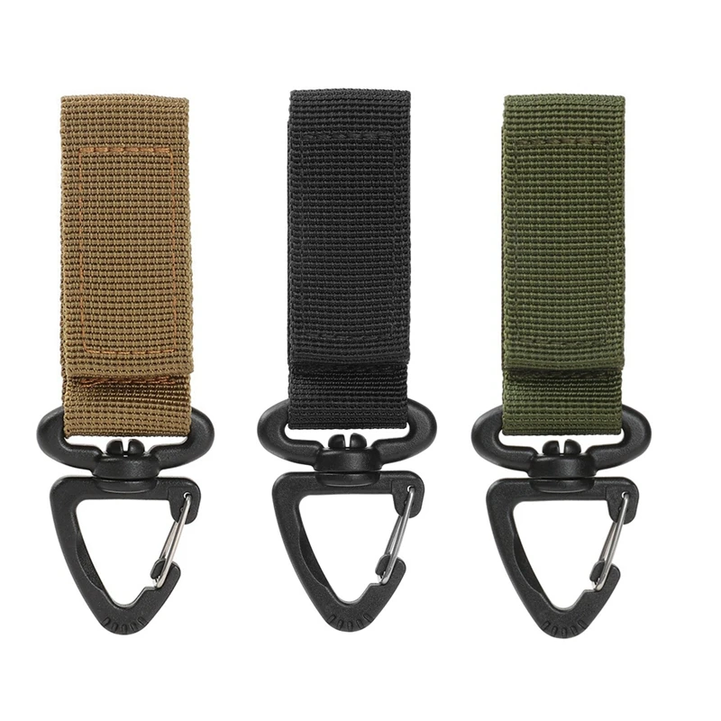 LLavero de 3 piezas para exteriores, accesorio táctico con Clip, cinturón, correas, mosquetón militar, gancho Molle para acampar, caza y senderismo - imagen 2