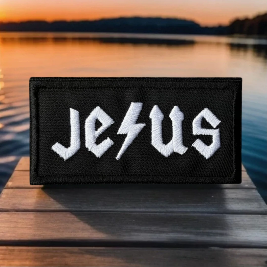 Parche de Jesús religioso Dios cristiano moral parche táctico ejército militar brazalete mochila pegatina parches impresos para ropa