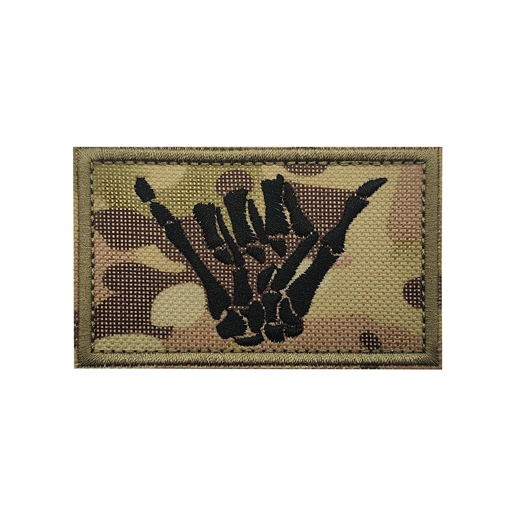 Reflejo infrarrojo corte láser sello mágico gesto esqueleto 666 parches morales luminosos parches militares para parche de ropa - imagen 5