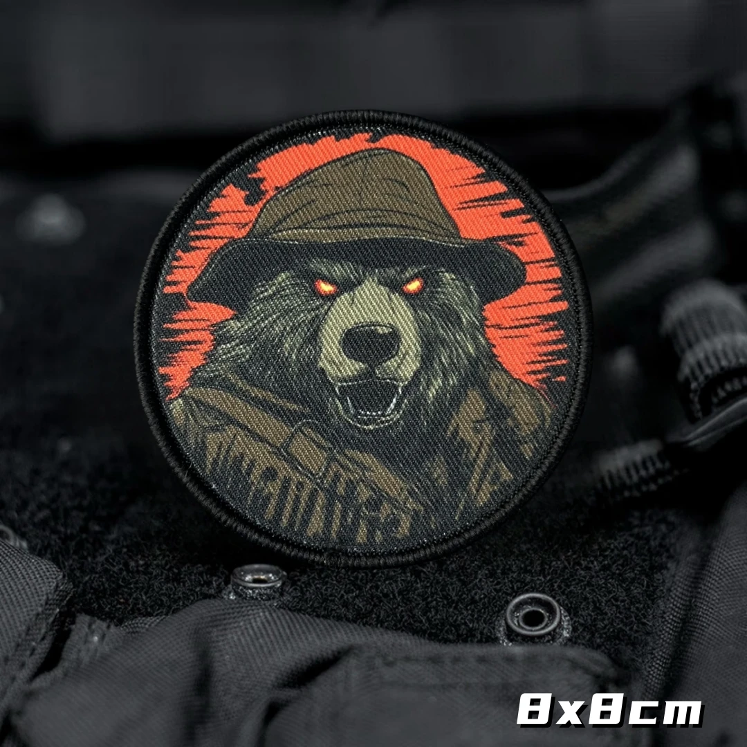 Parche táctico de castor y oso, insignia de moral impresa, gancho y bucle, brazalete militar, pegatina decorativa para mochila o ropa - imagen 5