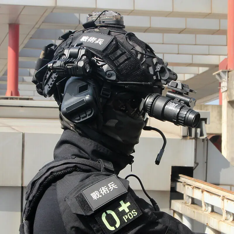 FMA Airsoft AN/PVS-18 NVG modelo simulado + casco de plástico L4G24 soporte NVG/casco de Metal NVG soporte negro - imagen 4