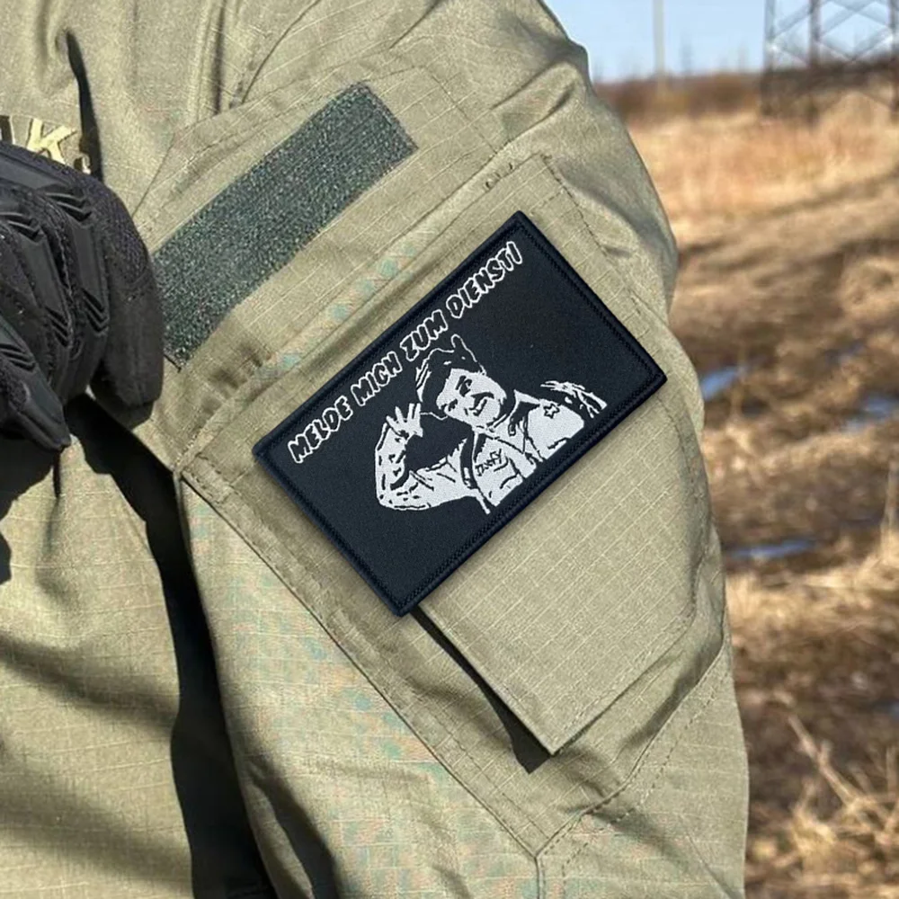 MELDE MICN IUM DIENSTI parche táctico parches de gancho y bucle insignia de moral militar brazalete del ejército pegatinas para mochila - imagen 3