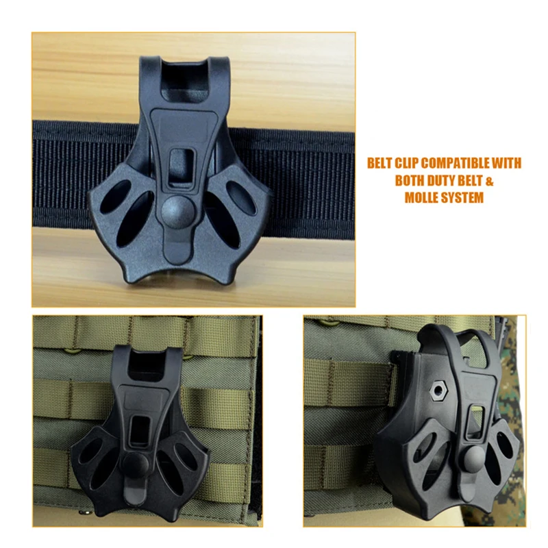 360 °   Funda para esposas con rotación, funda para esposas, soporte para esposas, Clip para cinturón, funda para esposas superior abierta para chaleco con cinturón de servicio - imagen 3