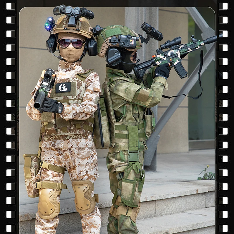 Traje de soldado para niños, traje militar, talla para niños de 11 años, disfraz de fuerzas especiales para niños, camuflaje, tipo Leger, combate al aire libre - imagen 4