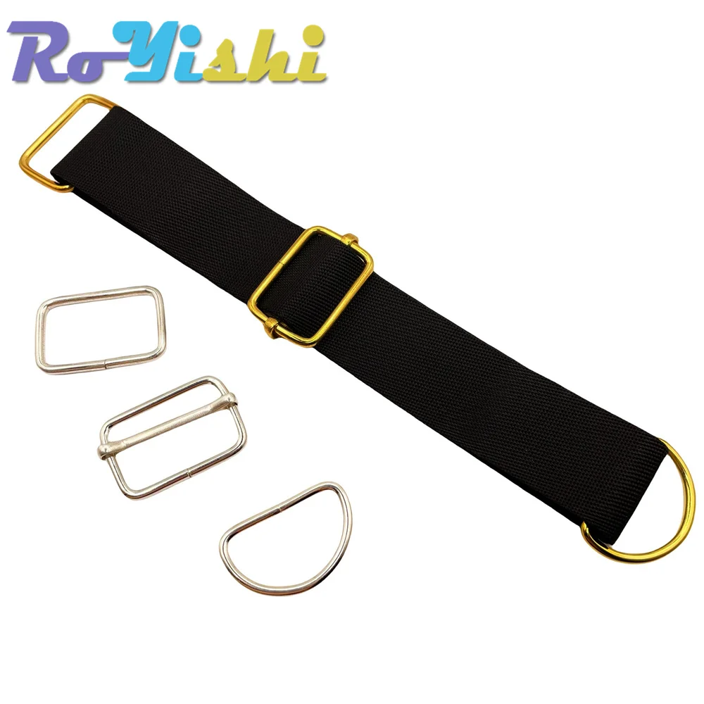 10 unids/pack alambre formado Metal D-Ring rectángulo bucles Tri-Glide slider ajustador hebilla de correa de cinturón no soldada - imagen 5