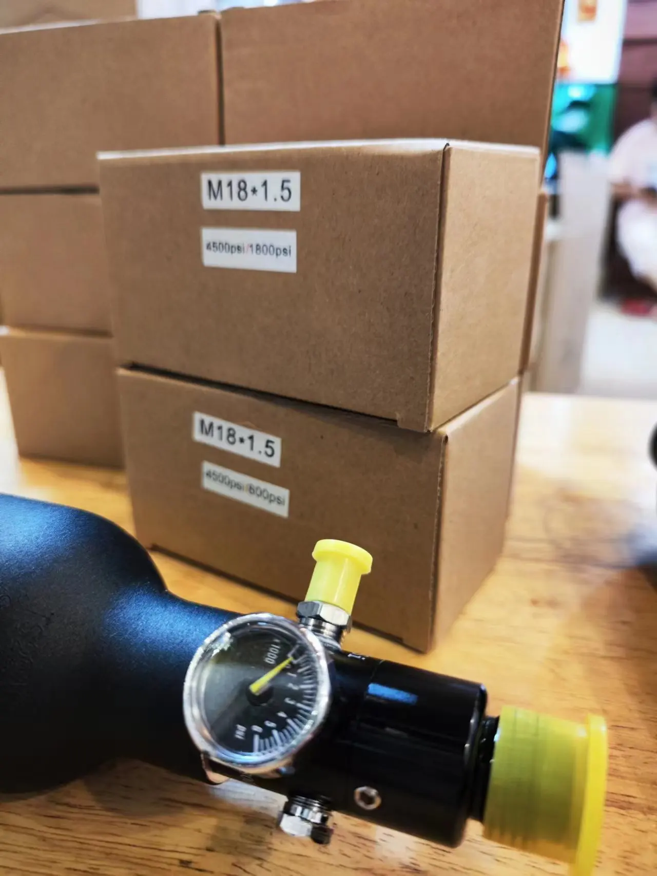 Tanque de botella de aluminio de 0,22l-0,5l, cilindro de tanque de 4500 PSI, planta de acuario de buceo, tanque de CO2, rosca de tanque de oxígeno de buceo M18 * 1,5 - imagen 5