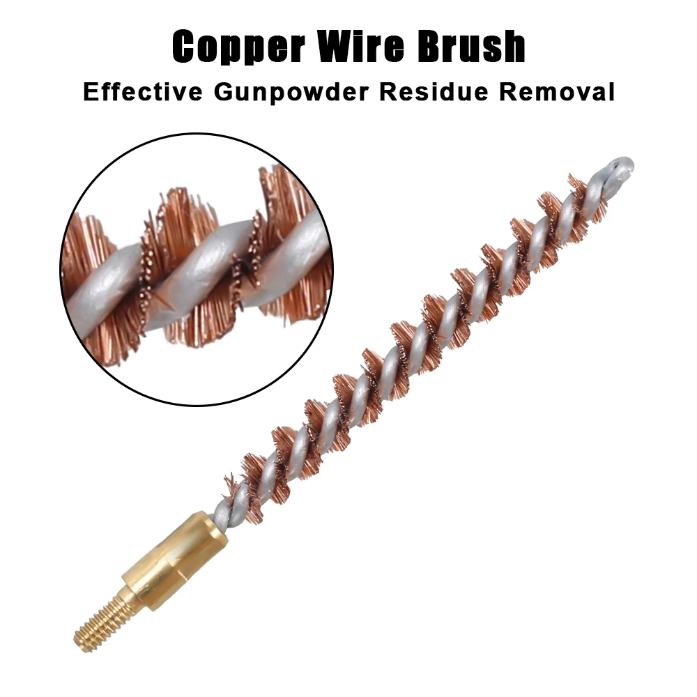 Kit de limpieza de pistola táctica, herramienta de limpieza de Rifle Glock, Kit de cepillo de limpieza de barril de pistola para pistola calibre.17cal.22cal de 5,56mm, 6 uds. - imagen 3