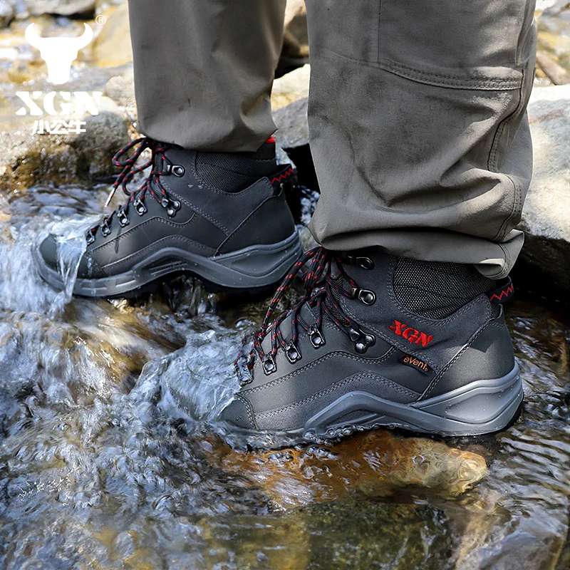 XGN EVENT-zapatos de senderismo impermeables para hombre y mujer, botas de caza, zapatillas de deporte de cuero cálidas, botas tácticas de combate en el desierto, botines de trekking - imagen 5