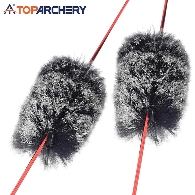Silenciador de cuerda para arco Toparchery, un par, accesorios para lazos recurvos de piel de conejo