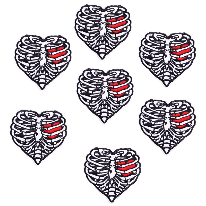 Parche Fusible de rosa para planchar en la ropa, parches termoadhesivos bordados, accesorios de esqueleto, venta al por mayor, 10 unidades - imagen 5