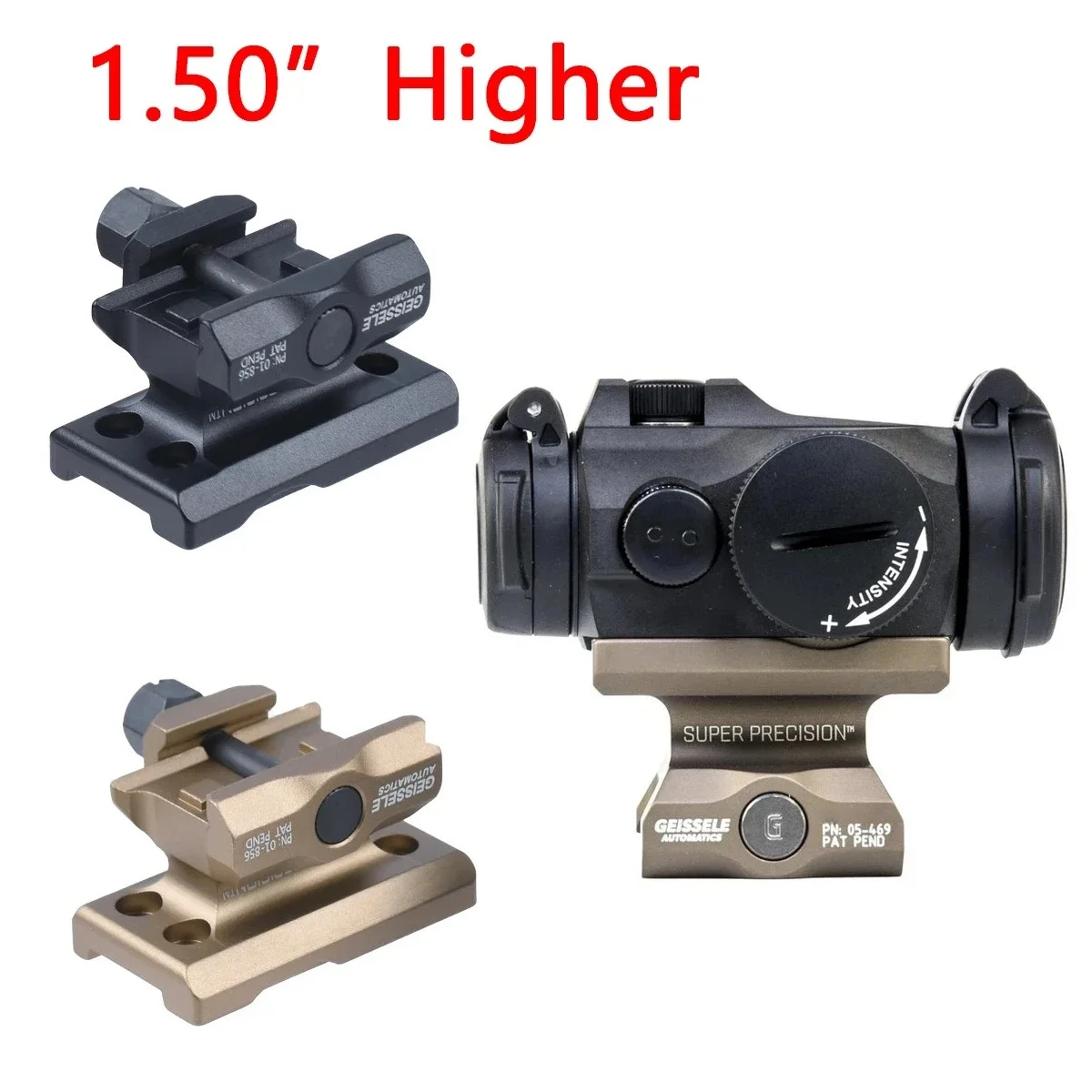 Mira telescópica táctica T01 T02 2MOA Red Dot Sight 1x22 óptica refleja UNIDAD 1,54 1,93 2,26 pulgadas soporte elevador con marcado Original - imagen 4