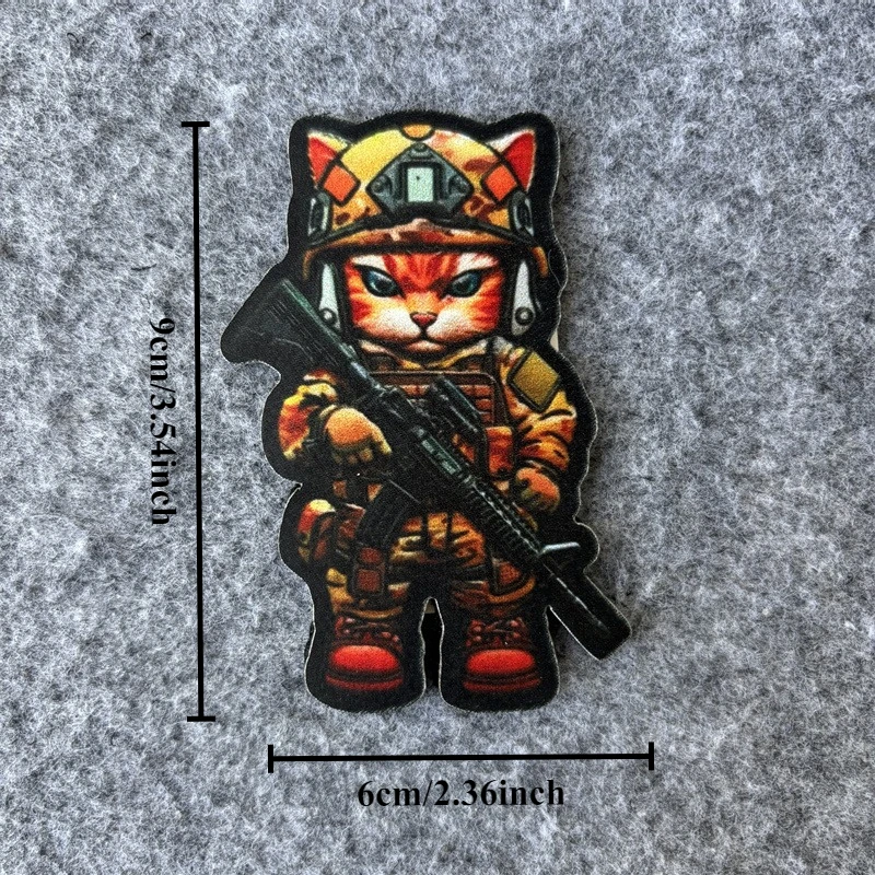 Parche táctico de gato, insignia de moral militar, brazalete con estampado, parches de gancho, pegatina para mochila para ropa - imagen 5