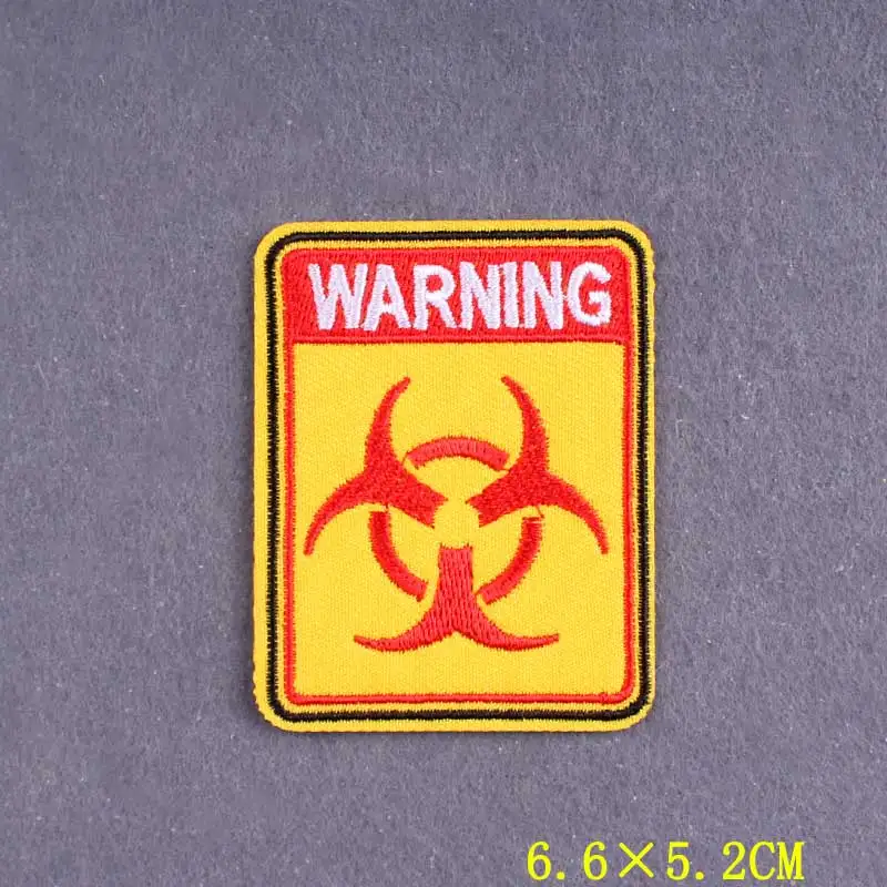 Parches bioquímicos bordados para ropa, insignias de señales de advertencia para mochila, parches de hierro para ropa - imagen 3