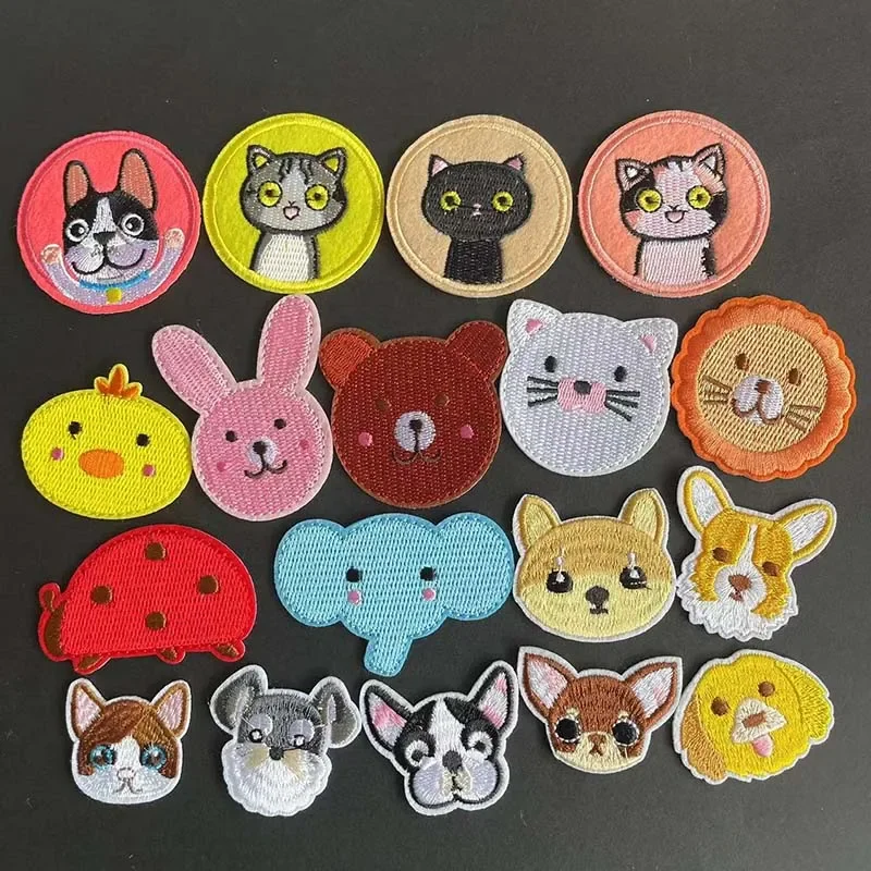 Parche de ropa con emblema de Animal de tela para perros y gatos, termocollantes, apliques bordados de animales, parches para planchar, parches para rodillas, reparación de niños - imagen 3