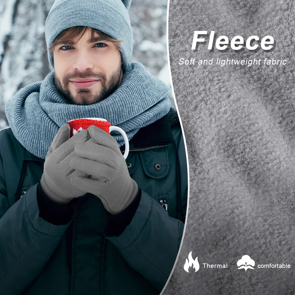 Guantes de dedo completo para hombre y mujer, manoplas cálidas de invierno para exteriores, deportes, ciclismo, caza, senderismo, entrenamiento en el gimnasio, guantes de lana para pesca, Snowboard y esquí - imagen 2